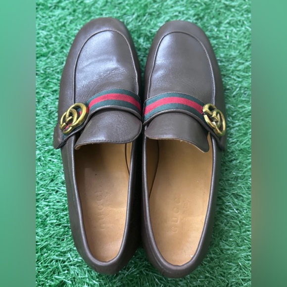 Authentic Gucci GG Marmont Leather Loafers 428609 size 8 Business Sherry line - Picture 5 of 7